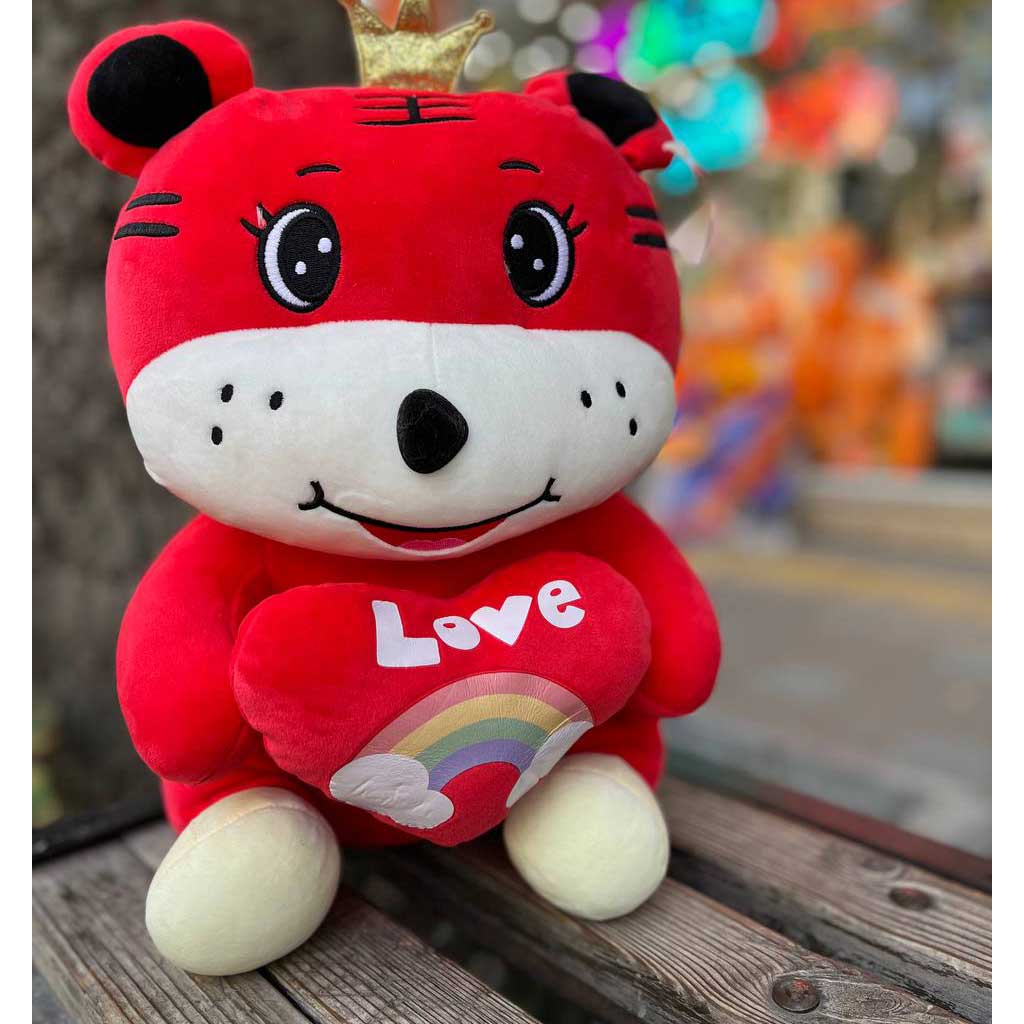 عروسک ببری  قلب به دست رنگین کمانی