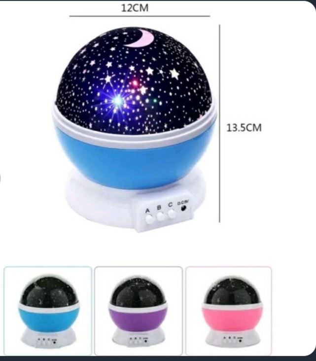 چراغ خواب چرخشی ماه و ستاره مدل Star Master با نور LED